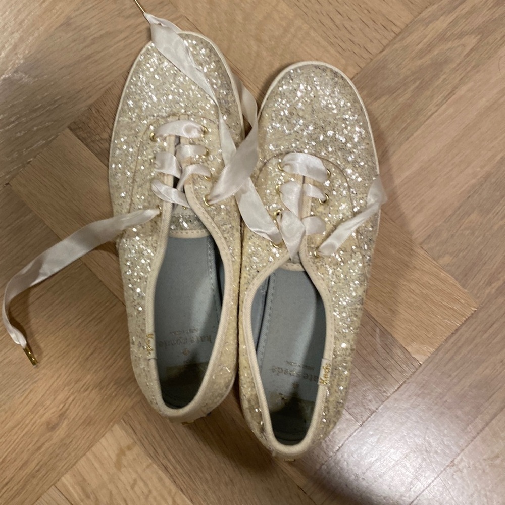 Kate spade keds, sparkly, never worn outside/new. Size 7.